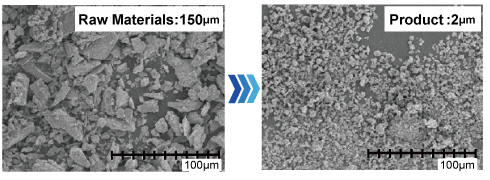 example photo of before and after processing for ND-based magnetic metal